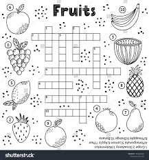 Black And White Puzzle Game Black And White Crossword Puzzle Game With Fruits For Kids Coloring Page And Funny Educational Activity Printable Worksheet En 2020 Ingles Para Ninos Puzzles Vector