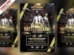 Pubg Tournament Flyer Psd Template Business Card Template Psd Agency Business Cards Business Card Template