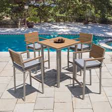 Corvus Jasmine Outdoor 5 Piece Bar Set With Sunbrella Cushions Bs015 Beige Champagne Patio Furniture Outdoor Bar Sets Outdoor Bar Outdoor