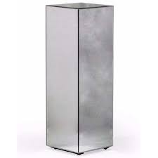 Clear Square 90cm Mirrored Glass Decorative Display Pedestal Stand Square Mirror Modern Square Display Pedestal