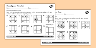 Compared to the above technique to solve 4 x 4 magic square. Ks2 Magic Squares Worksheet Teacher Made