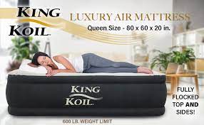 We already did the heavy lifting — it's easy to pick the right intex air mattress for your needs! Amazon Com King Koil Queen Air Mattress With Built In Pump Best Inflatable Airbed Queen Size Elevated Raised Air Mattress Quilt Top 1 Year Manufacturer Guarantee Included Sports Outdoors