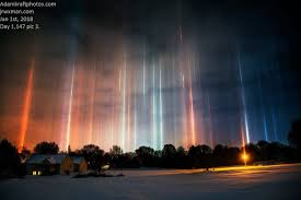 Light Pillars Seen Last Week Light Reflection From Ice Crystals In Spring Arbor Michigan January 9 2018 City Sky Cool Pictures Holy Light