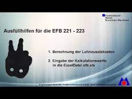 Das tabellenkalkulationsprogramm excel kostenlos testen oder kaufen. Ausfullhilfe Fur Efb 221 223 Youtube