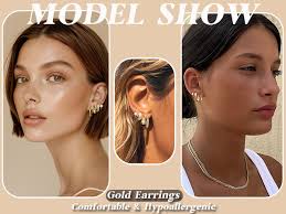 Amazon.com: Small Gold Hoop Earrings Set for Women, 14K Gold Plated  Lightweight Earrings Sets for Multiple Piercing, Hypoallergenic Huggie  Hoops Earrings for Women Jewelry: Clothing, Shoes & Jewelry