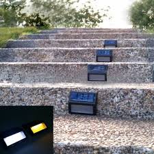 2 Pack 6 Led Black Abs Solar Step Light Takeluckhome Com