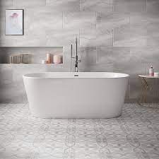 The square creates beautiful layouts and designs when mixed and matched with other colours. Perla Grey Stone Effect Ceramic Wall Floor Tile Pack Of 5 L 600mm W 300mm Diy At B Q