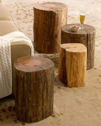 Connect the construction by nails or screws. Wood Block Side Tables Horchow Wood Blocks Log Side Table Tree Trunk Table