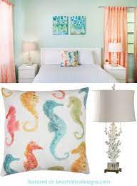 Shop for coral color decor online at target. Colorful Beach Cottage Bedroom Decor Idea Beach Home Decor Design Lifestyle Ideas