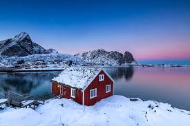 Sketsa pemandangan desa yang mudah ditiru. Rumah Merah Di Pantai Musim Sejuk Fjord Norway Gambar Unduh Gratis Imej 501208351 Format Jpg My Lovepik Com