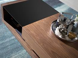 Perhaps a careless house guest left a burning cigarette on the edge of your wooden table.thrift stores are full of tables just like… Walnut Wood Coffee Table And Black Stained Glass With Drawer Angel Cerda