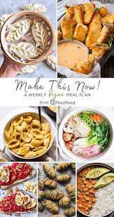 The Menu Sunday Stewed Tomato Chickpea Curry Monday Crispy Oven Baked Mushroom Fries With Creamy Tahin Vegan Meal Plans Vegan Meal Planner Vegan Dinner Recipes