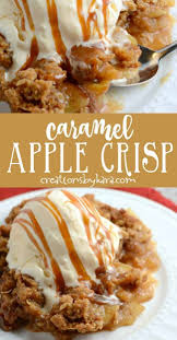 Caramel Apple Crisp In 2020 Caramel Apple Crisp Thanksgiving Food Desserts Crisp Desserts