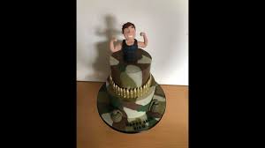 / the army cake was iced in an army green color. How To Create A Camouflage Effect Cake Youtube