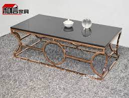 A sleek, smooth profile propels the gaultier oval coffee table, gold into the modern design realm. Rose Gold Stainless Steel Bar Glass Coffee Table Small Metal Coffee Table Creative Minimalist Living Room Low Table Table Oven Table Tennis For Pctable Skirting For Wedding Aliexpress