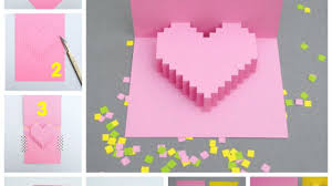 Hii friends this tutorial will teach you how to make an easy 3d heart pop up card, the perfect valentine's day greeting | love. Creative Ideas Diy Pixel Heart Popup Card