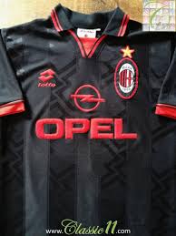 Plantilla del milan temporada 1995/1996. Ac Milan Third Football Shirt 1996 1997 Sponsored By Opel