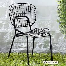 Buy Gregor Metal Chair Black Online In India Wooden Street Metal Chairs Metal Dining Chairs Chair