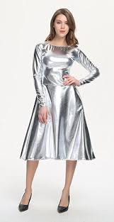 Wolf Unitard Long Shiny Metallic Dresses For Women B07b7lklhv