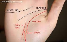 Broken Life Line Meaning In Palm Reading Palm Reading Palm Reading Charts Life Line On Hand