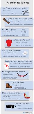 10 Clothing Idioms Idioms Esl Elt Infographic Learn English Idioms English Phrases