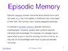 image of Episodic memory