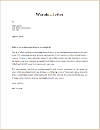 Warning Letter For Unprofessional Behavior Letter Templates Lettering Lettering Download