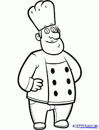 Chef Coloring Pages Free Printable Google Search Drawings Guided Drawing Draw