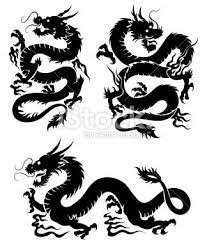 3 Dragons Vector Illustrations Dragon Silhouette Dragon Artwork Dragon Drawing