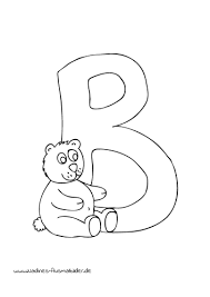 Tieralphabet ABC Buchstabe B mit Bär - Nadines Ausmalbilder