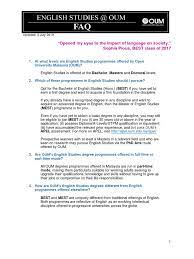 Do employers recognise an open university degree, is is a real degree? Faq For Oums English Studies Updated 3july2019 1 Academic Degree Curriculum