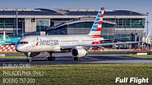 American Airlines Full Flight Dublin To Philadelphia Boeing 757 200 Aa723 With Atc