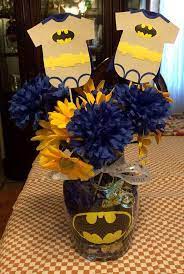 Batman Onesie Centerpiece Decorations Boy Baby Shower Themes Batman Baby Shower Superhero Baby Shower