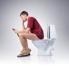 Man With Mobile Phone Sitting On The Toilet On Background Sponsored Phone Mobile Man Background Toilet Ad Mobile Phone Man Toilet