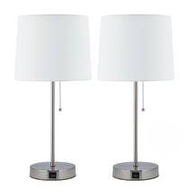 Franklin iron works rustic table lamp with usb charging port metal base light mica shade for living room bedroom nightstand family target. Table Lamp With Usb Port Wayfair