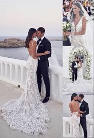 V Neck Backless Sleeveless Mermaid Wedding Dress With Appliques Appliques In 2020 Backless Mermaid Wedding Dresses Mermaid Wedding Dress Cheap Lace Wedding Dresses