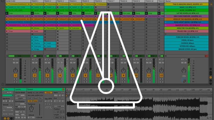 Imagen de un metronomo sobre la interfaz de Ableton Live