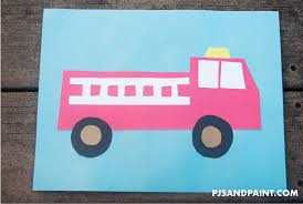 How To Make A Construction Paper Fire Truck Craft Pjs And Paint