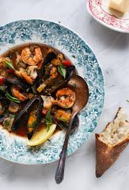 Add half of base to each pot; Simple Cioppino Simple Bites