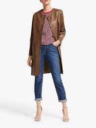 Weekend Maxmara Bobbio Leather Coat Tobacco Leather Coat Coats Jackets Women Coat
