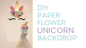 Print the large unicorn horn template pieces on the white card stock and use. Super Cute Easy Diy Paper Flower Unicorn Backdrop Sherrycrafts