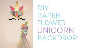 When my daughter told me she wanted to play pin the horn on the unicorn for her birthday party, i was glad i already had some printables for a unicorn kid craft. Diy Paper Flower Unicorn Backdrop Free Templates Youtube