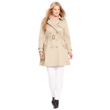 Ralph Lauren Skirted Trench Coat In Racing Khaki Natural Lyst