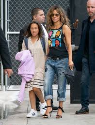 This biography of halle berry provides detailed information she was a fashion model and had participated in several beauty contests before becoming an actor. Halle Berry Outside Kimmel With Daughter Nahla La Lipstick Alley