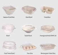 750mL 1000mL Biodegradable Disposable Sugarcane Fiber Food Packaging Salad  Bowl Hexagon Square Bagasse Salad Bowl