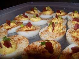 Deviled Eggs With Cream Cheese Made These A Few Years Ago And Forgot Where The Recipe Came From Every Thanksgiving So Recipes Appetizer Recipes Kraft Recipes