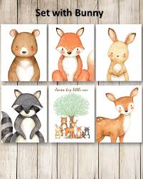 Watercolor Woodland Animal Set Nursery Decor Woodland Animal Etsy Forest Animal Nursery Animal Nursery Art Woodland Nursery Art
