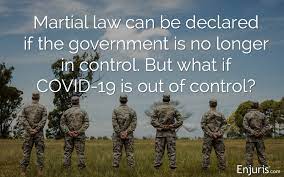 Martial law, temporary rule by military authorities of a designated area in time of emergency when the civil authorities are deemed unable to function. Martial Law And Coronavirus What Are My Rights If I M Injured