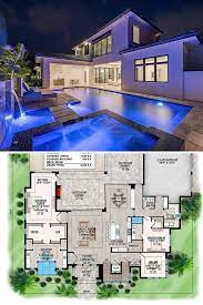 4 Bedroom Two Story Contemporary Home Floor Plan Modern House Floor Plans Modern Contemporary House Plans Pool House Plans