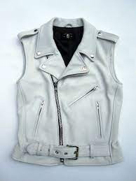 Ladies Super Soft White Cowhide Mc Vest White Motorcycle Motorcycle Vest Clothes